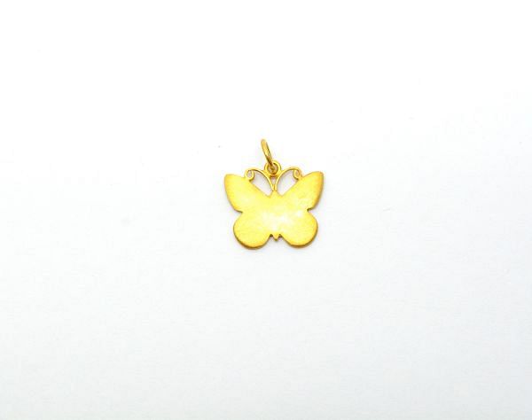  Plain 18K Solid Yellow Gold Butterfly Shape Fish Beads For Pendant - 13X16X13,5X1 mm Size, SGTAN-0503, Sold By 1 Pcs.