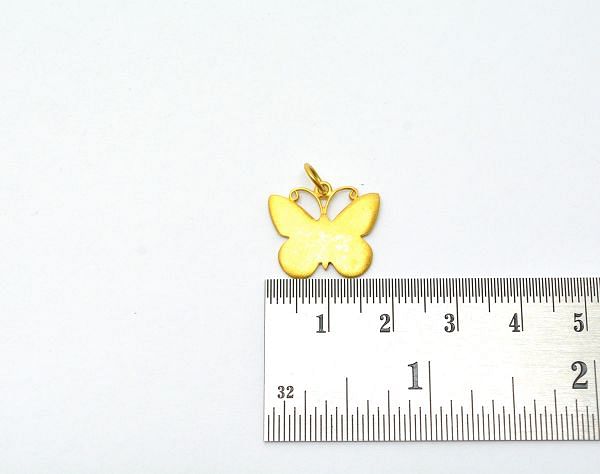 18k Solid Gold Charm in  Butterfly Shape Beads -  14,5X17,5X14X1 mm Size, SGTAN-0504, Sold By 1 Pcs.