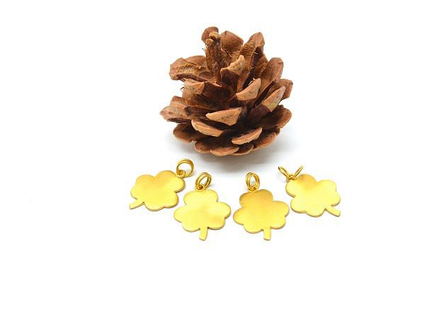18 Carat Solid Gold Tree Shape Charm Pendant , 16X12X9X0,7 mm Pendant Finding, SGTAN-0505, Sold By 1 Pcs.