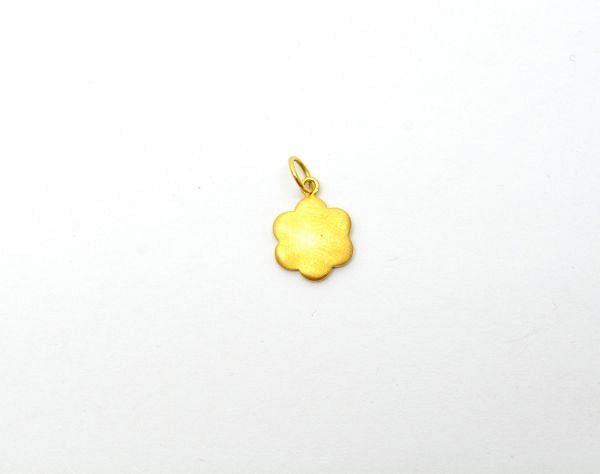 18k Solid Gold Pendant in Flower Shape, 14,7X11,8X10,5X1 mm Pendant Finding, SGTAN-0507, Sold By 1 Pcs.