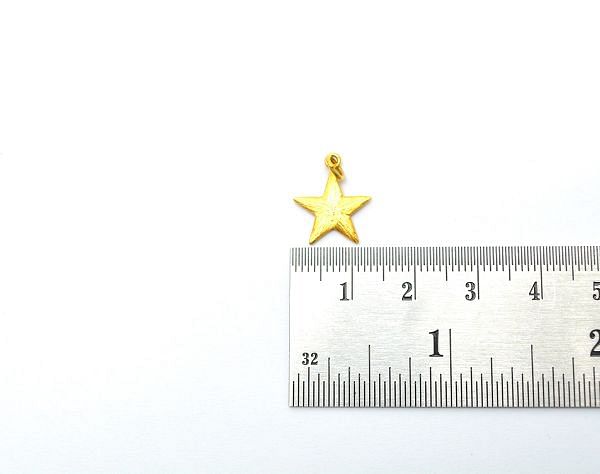 18K Solid Gold Pendant in Star Shape - 15,7X13X8X1,2 mm, SGTAN-0511, Sold By 1 Pcs.