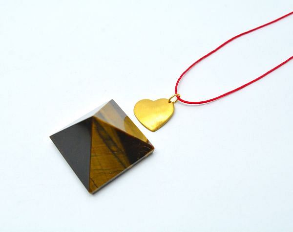 18K Solid Yellow Gold Pendant in Heart Shape With 17X15,5X1,6 mm, SGTAN-0517, Sold By 1 Pcs.
