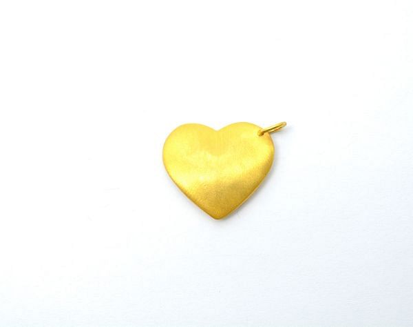 18K Solid Yellow Gold Pendant in 20,5X19X2 mm Size With Heart Shape, SGTAN-0518, Sold By 1 Pcs.