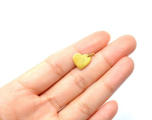 Plain 18K Solid Yellow Gold Heart Shape Pendant in 11,5X10,7X1,2 mm Size, SGTAN-0519, Sold By 1 Pcs.