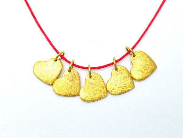 Plain 18K Solid Yellow Gold Heart Shape Pendant in 11,5X10,7X1,2 mm Size, SGTAN-0519, Sold By 1 Pcs.