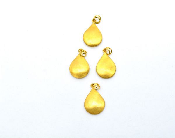 18K Solid Gold Pendant - Drop in Shape,23X15X4 mm Size, SGTAN-0521, Sold By 1 Pcs.