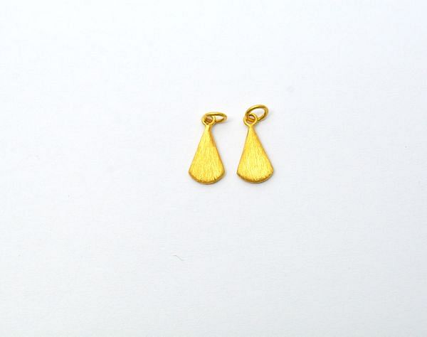  Plain 18K Solid Yellow Gold Pendant With Bushed Finished - 13,5X7X1,5 mm Size, SGTAN-0523, Sold By 1 Pcs.