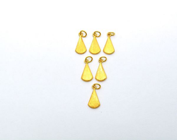  Plain 18K Solid Yellow Gold Pendant With Bushed Finished - 13,5X7X1,5 mm Size, SGTAN-0523, Sold By 1 Pcs.