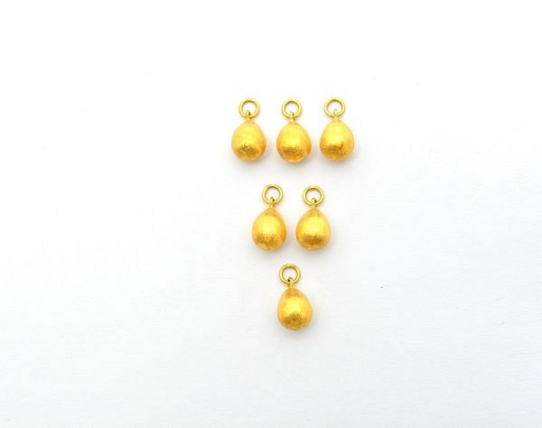 18K Solid Yellow Gold Pendant in Drop Shape With 10X6 mm Size, SGTAN-0525, Sold By 1 Pcs.