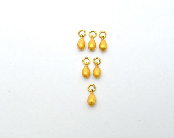 18K Solid Yellow Gold Drop Shape Pendant in 8X4 mm Size, SGTAN-0526, Sold By 1 Pcs.