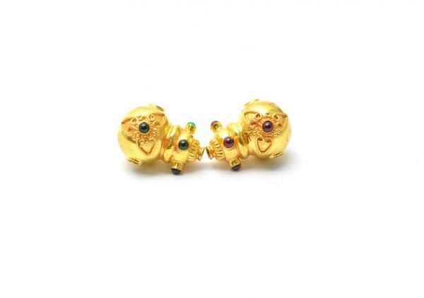 18K Solid Yellow Gold Fancy Shape Bead in 18X12X14mm Size, SGTAN-0565, Sold By 1 Pcs.