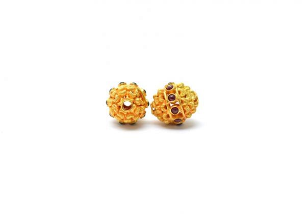  18K Solid Yellow Gold Fancy Roundel Shape Bead in 13X5X11,5 mm, SGTAN-0580, Sold By 1 Pcs.