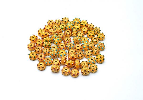 18K Solid Yellow Gold Wheel Shape Bead in 11,5X7,5 mm Size, SGTAN-0581, Sold By 1 Pcs.