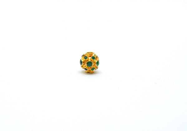 18K Solid Yellow Gold Bead in Round Shape - 11X11 mm Size, SGTAN-0582, Sold By 1 Pcs.