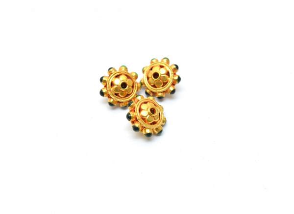 18K Solid Gold Bead, Handmade, Matt Finished Solid Gold Beads I Hydro Stone ,Beautiful Solid Gold Beads, SGTAN-0586, Sold By 1 Pcs.