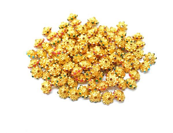 18K Solid Gold Beads in Fancy Shape With 10X7.5mm Size - SGTAN-0713, Sold By 1 Pcs.