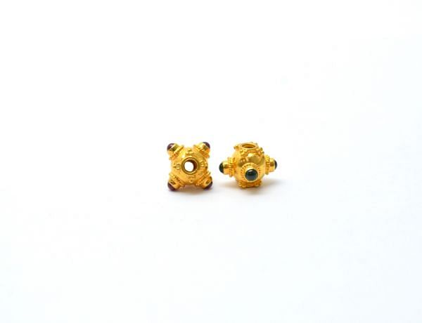 Handcrafted 18K Solid Gold Beads in 7X8mm Size -  SGTAN-0714, Sold By 1 Pcs.