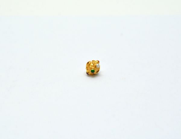 18K Solid Gold Beads In Roundel Shape With 8X10mm Size - SGTAN-0715, Sold By 1 Pcs.