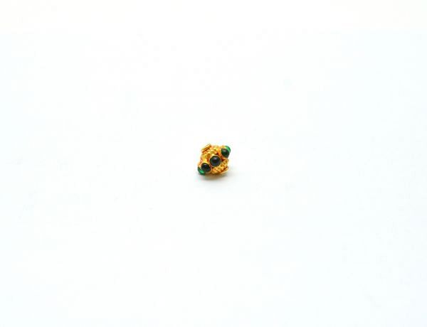 Fancy 18K Solid  Yellow Gold Beads in Roundel Shape  - SGTAN-0720, Sold By 1 Pcs.