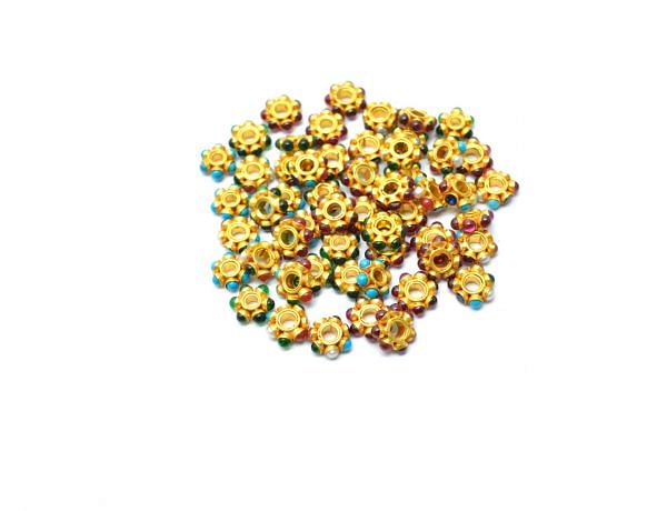  18K Solid  Yellow Gold Beads in Round Shape With 3X9mm Size   - SGTAN-0726, Sold By 1 Pcs.