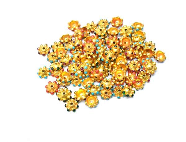  18K Solid  Yellow Gold Beads in Round Shape With 4X10mm Size  - SGTAN-0731, Sold By 1 Pcs.