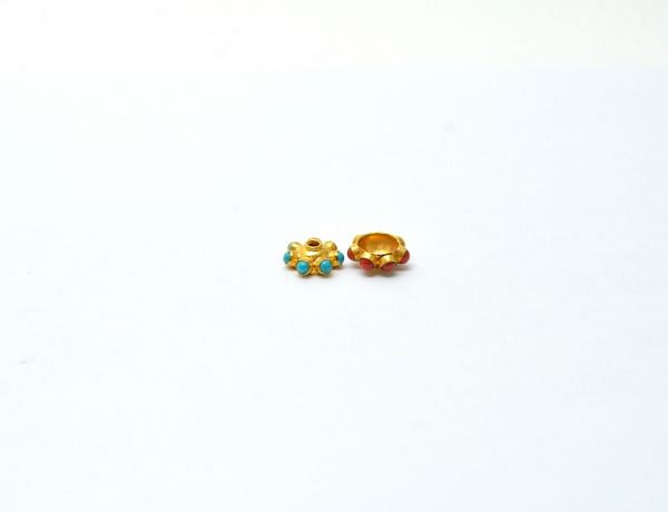  18K Solid  Yellow Gold Beads in Round Shape With 4X10mm Size  - SGTAN-0731, Sold By 1 Pcs.
