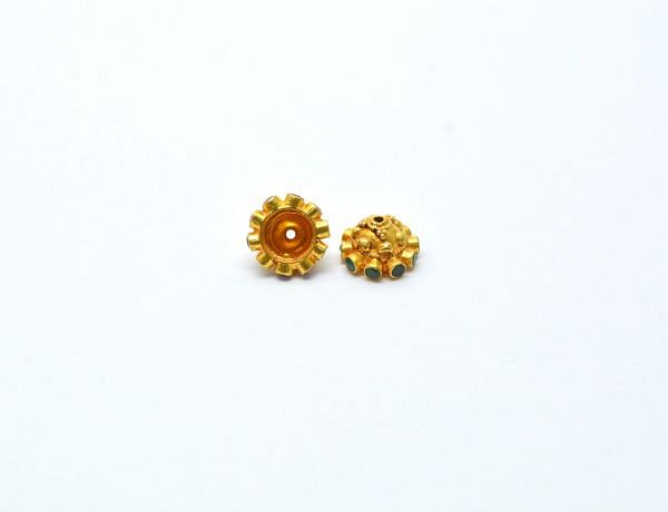 Handmade 18K Solid  Yellow Gold Beads in 7X12mm Size  - SGTAN-0736, Sold By 1 Pcs.