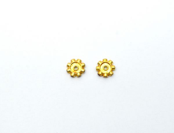 18K Solid  Yellow Gold Beads in Round Shape, 10X4mm Size   - SGTAN-0740, Sold By 1 Pcs.