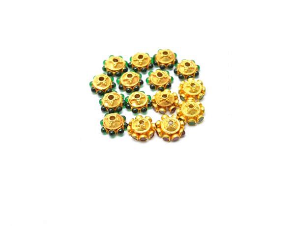 Handmade Round Shape 18K Solid Gold Beads - 10X5mm Size   - SGTAN-0742, Sold By 1 Pcs.