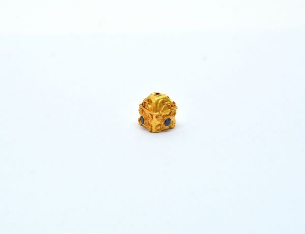 Handmade 18K Solid  Yellow Gold Beads in Square Dome Shape , 11.5X11mm   - SGTAN-0747, Sold By 1 Pcs.
