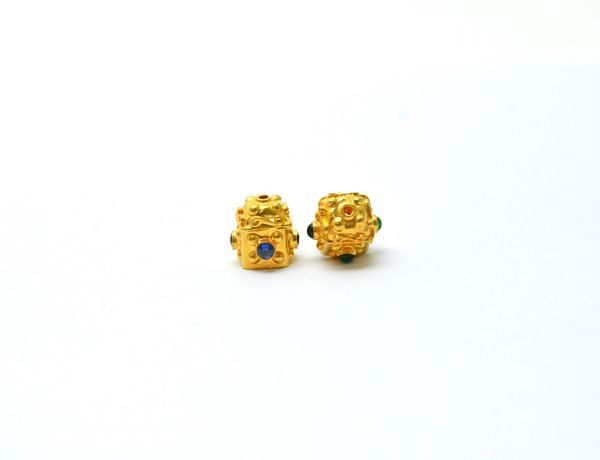 Handmade 18K Solid  Yellow Gold Beads in 10X11 mm Size   - SGTAN-0748, Sold By 1 Pcs.