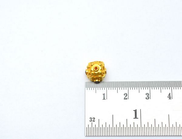 Handmade 18K Solid  Yellow Gold Beads in 10X11 mm Size   - SGTAN-0748, Sold By 1 Pcs.