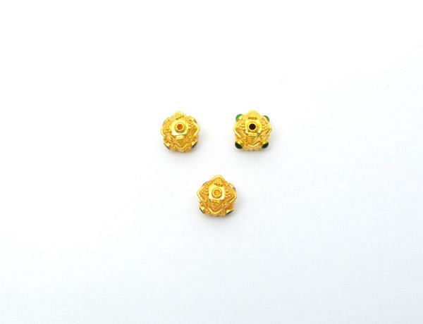 Handmade 18K Solid  Yellow Gold Beads With 10X9X11mm Size  - SGTAN-0751, Sold By 1 Pcs.