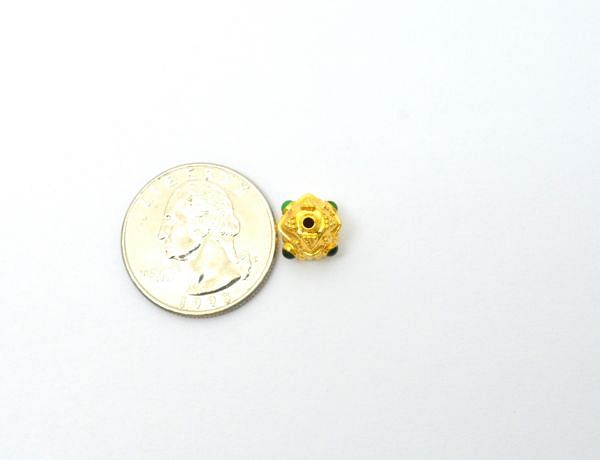 Handmade 18K Solid  Yellow Gold Beads With 10X9X11mm Size  - SGTAN-0751, Sold By 1 Pcs.