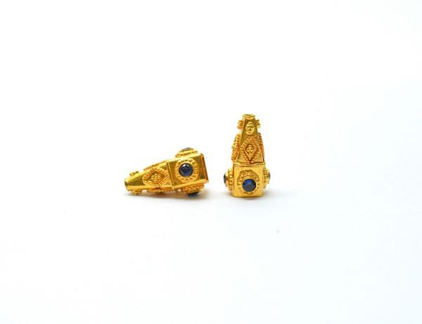 Handmade 18K Solid Gold Beads in Cone Shape With 16X9mm Size   - SGTAN-0756, Sold By 1 Pcs.