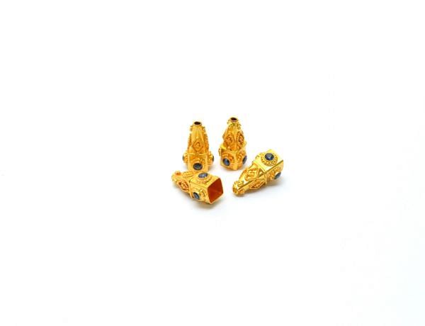 Handmade 18K Solid Gold Beads in Cone Shape With 16X9mm Size   - SGTAN-0756, Sold By 1 Pcs.