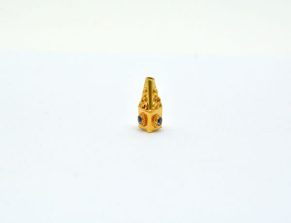 Handmade 18K Solid  Yellow Gold Beads in 8X16mm Size   - SGTAN-0757, Sold By 1 Pcs.