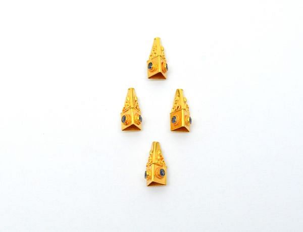 Handmade 18K Solid  Yellow Gold Beads in 8X16mm Size   - SGTAN-0757, Sold By 1 Pcs.
