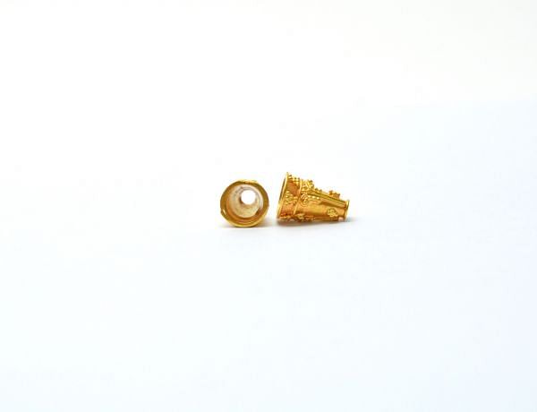 Handmade 18K Solid Gold Beads - Round in Shape , 11X8mm    - SGTAN-0761, Sold By 1 Pcs.