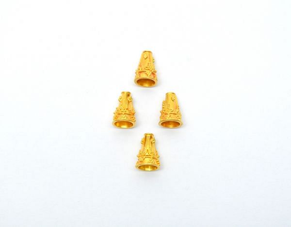 Handmade 18K Solid Gold Beads - Round in Shape , 11X8mm    - SGTAN-0761, Sold By 1 Pcs.