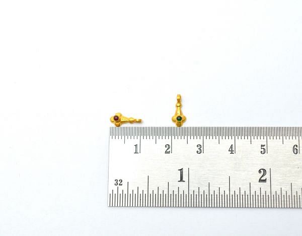 Handmade 18K Solid Gold Charm Pendant - 11X5mm Size   - SGTAN-0765, Sold by 2 Pcs.