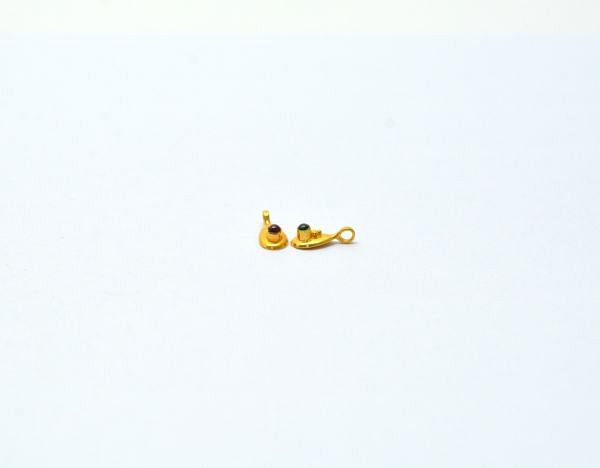 Plain  18k Solid Gold Charm Pendant in Drop Shape  With 10X4mm Size   - SGTAN-0766 Sold by 3 Pcs