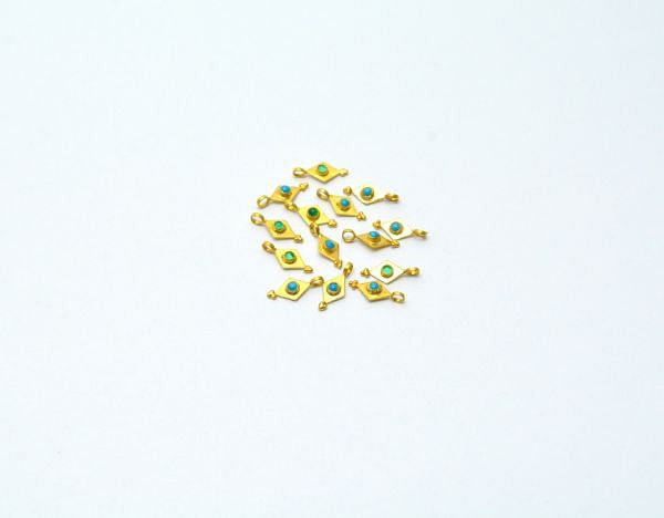 Handmade 18K Solid Gold Charm Pendant - Diamond in Shape , 12X5mm Size    - SGTAN-0767, Sold By 1 Pcs.