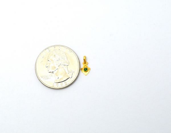 Fancy 18k Solid Gold Charm Pendant With 5X11mm Size   - SGTAN-0768 Sold by 2 Pcs 