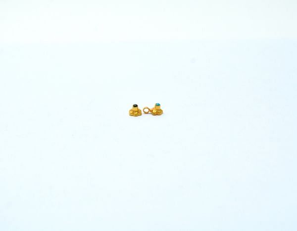Plain  18k Solid Gold Charm Pendant  in Flower Shape With 5X8mm  Size   - SGTAN-0770 Sold by 3 Pcs