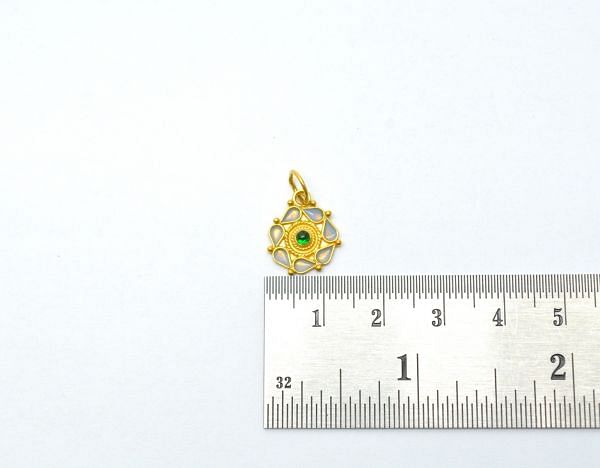  Fancy 18K Solid Gold Charm Pendant - 15X12mm Size - SGTAN-788, Sold By 1 Pcs.