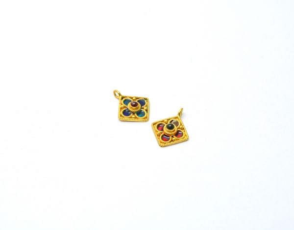  Beautiful 18K Solid Gold Charm Pendant in 15X12mm Size - SGTAN-789, Sold By 1 Pcs.