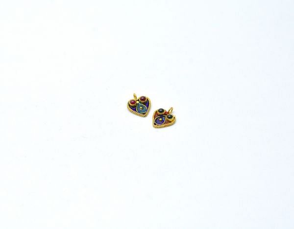  18K Solid Gold Charm in Heart Shape With 11X9 mm Size - SGTAN-794, Sold By 1 Pcs.