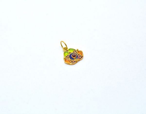  Beautiful 18K Solid Gold Charm Pendant - 13.5X13mm Size - SGTAN-795, Sold By 1 Pcs.