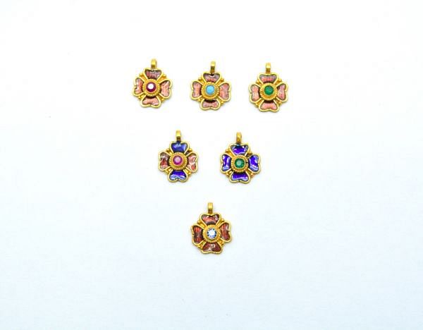 Beautiful  18K Solid Gold Charm Pendant With 12.5X10 mm Size - SGTAN-801, Sold By 1 Pcs.